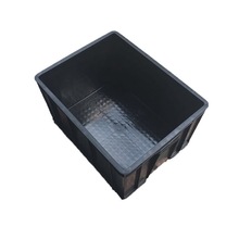 塑料箱防静电周转箱 货架塑胶筐 静电平口盒 加厚黑色胶框可配盖