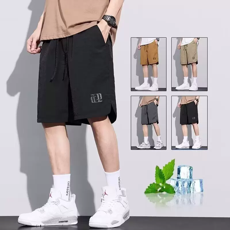 冰丝休闲短裤男夏季薄款男士宽松速干运动潮流美式工装五分裤中裤