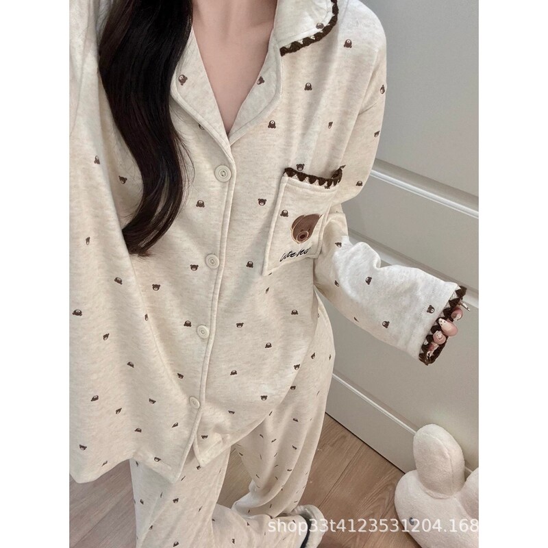 Wholesale from the Source Factory: New Autumn and Winter Hot-Selling German Velvet Pajamas for Women, Long-Sleeved Casual Warm Loungewear Set