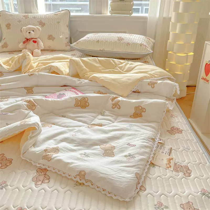 2025新款冰丝乳胶凉席三件套夏季儿童夏凉被四件套冰丝席子可机洗