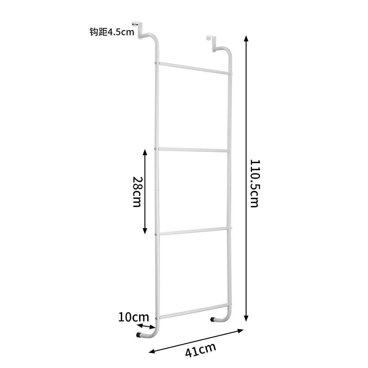 Puerta de cuatro capas gancho trasero Barra de toalla de baño sin costuras sin perforar puerta trasera percha estante de almacenamiento