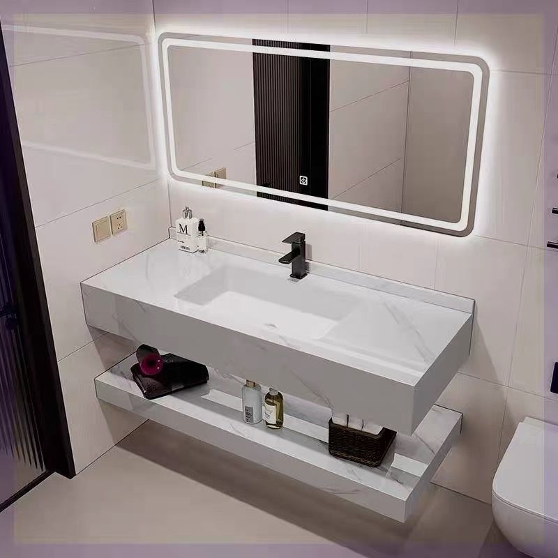 Nuevo hotel de estilo inodoro gabinete de baño doble tabla de roca sin costura integral lavabo moderno simple inodoro