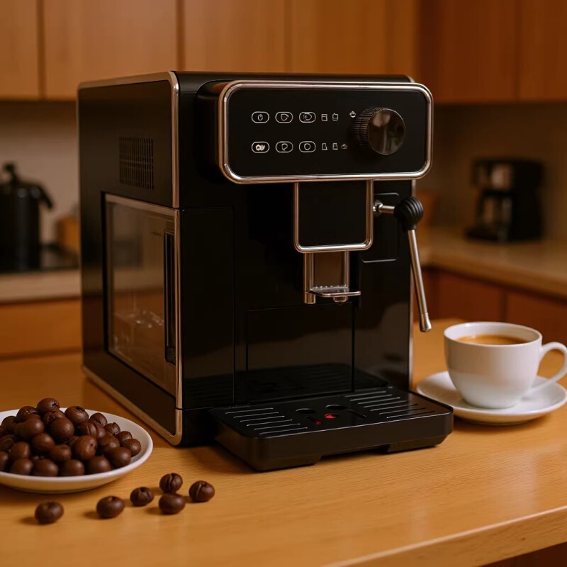 Cross-Border Fully Automatic Home-Use Espresso Coffee Machine with Milk Frothing Function, Commercial All-In-One Machine with Temperature Control and Smart Features