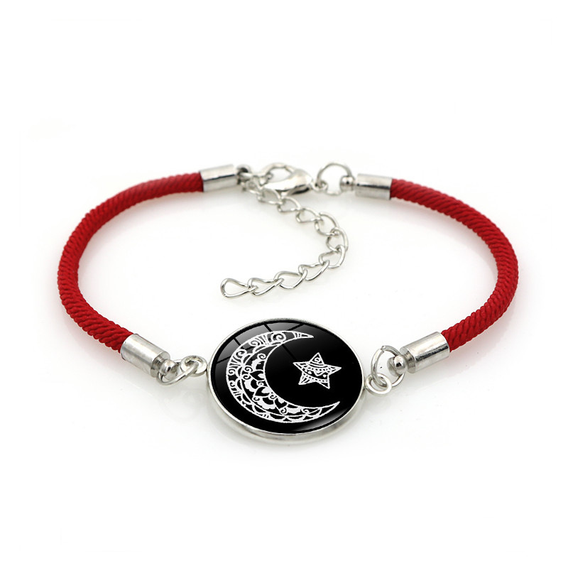 Glass, rope Material Simple Style Sun Moon Glass Rope Woven Chain String Bracelets Wholesale