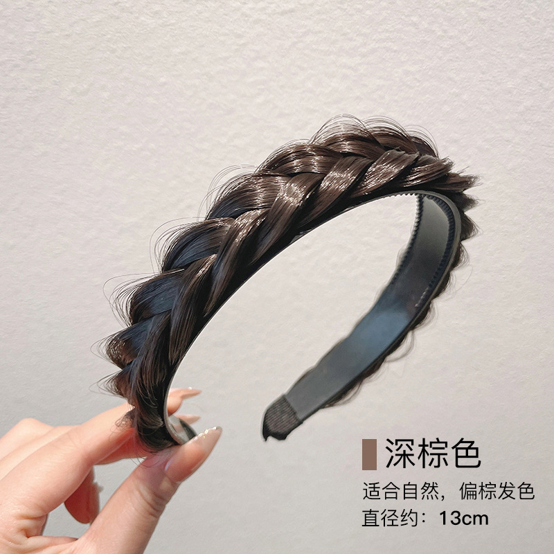 Twist trenza peluca diadema femenina alta Cráneo superior cara lavado integrado hueso de pescado trenza diadema pelo presionando tocado trenza horquilla pelo paquete