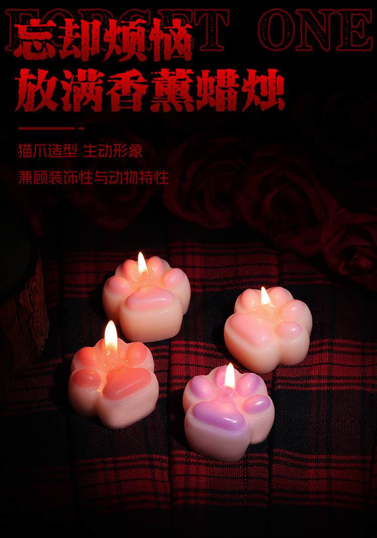 Cat Claw Low-Temperature Massage Candle in Pink Soy Wax for Adult Couples — detail image 13