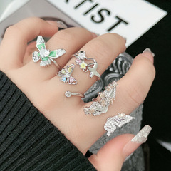 新品不規則蝴蝶開口戒指女小眾設計冷淡風精緻百搭辣妹甜酷食指戒