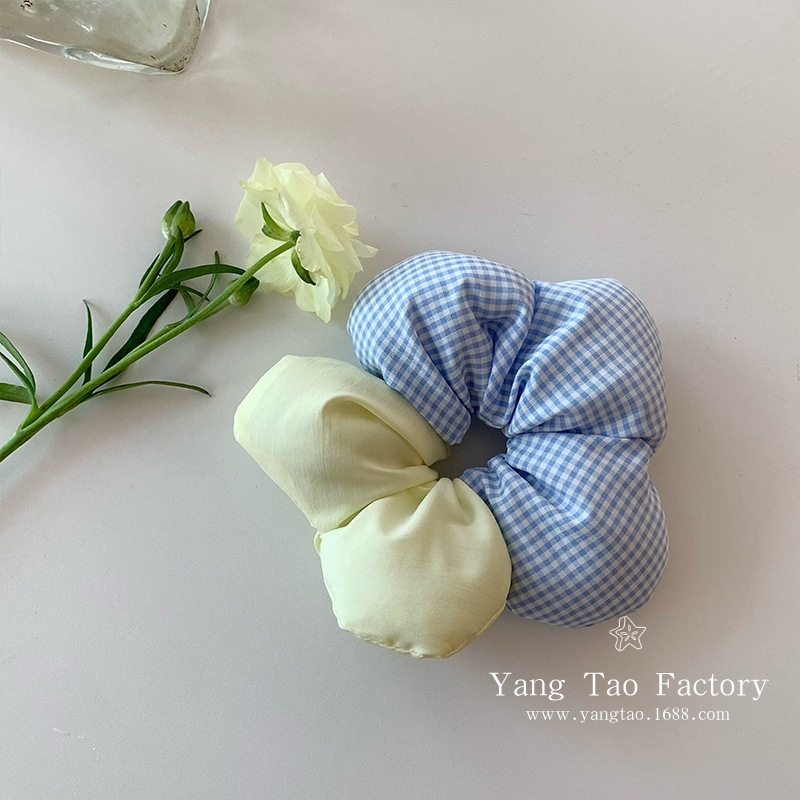 Anillo de cabello de flor de malla de empalme para mujeres cuerda de cabeza de flor estereoscópica de tamaño grande anillo de intestino grueso cuerda de cabello de alta calidad bolas adornos de cabello