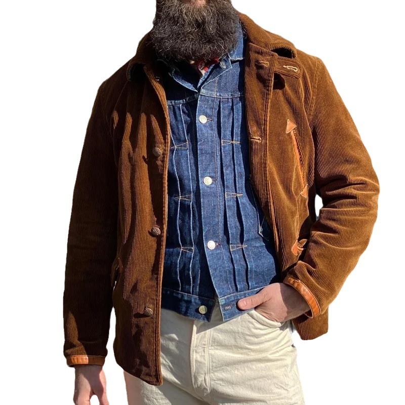 Abbigliamento maschile nuovi uomini autunno e inverno retrò giacche casual a maniche lunghe in velluto a coste giacche alla moda per uomo_voghion.com