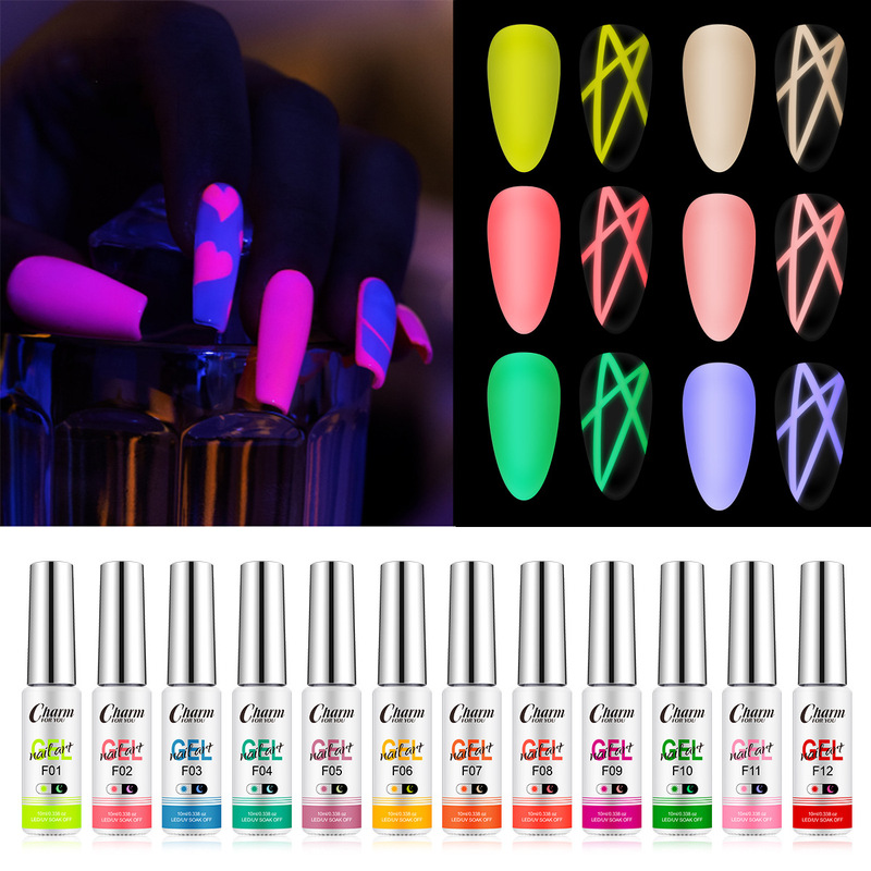 Foreign trade new 12-color Wansheng luminous cable glue 3D painted spray paint luminous painted phototherapy glue wholesale
