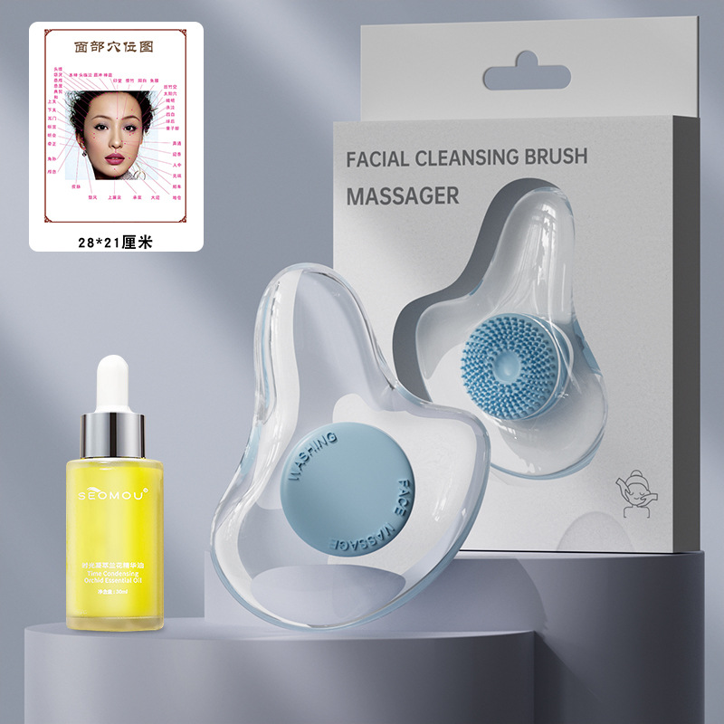 Dispositivo de belleza con masajeador facial para raspado facial, limpieza facial en forma de V, cuidado de estiramiento de ojos y tabla de masaje para estiramiento muscular como regalo.