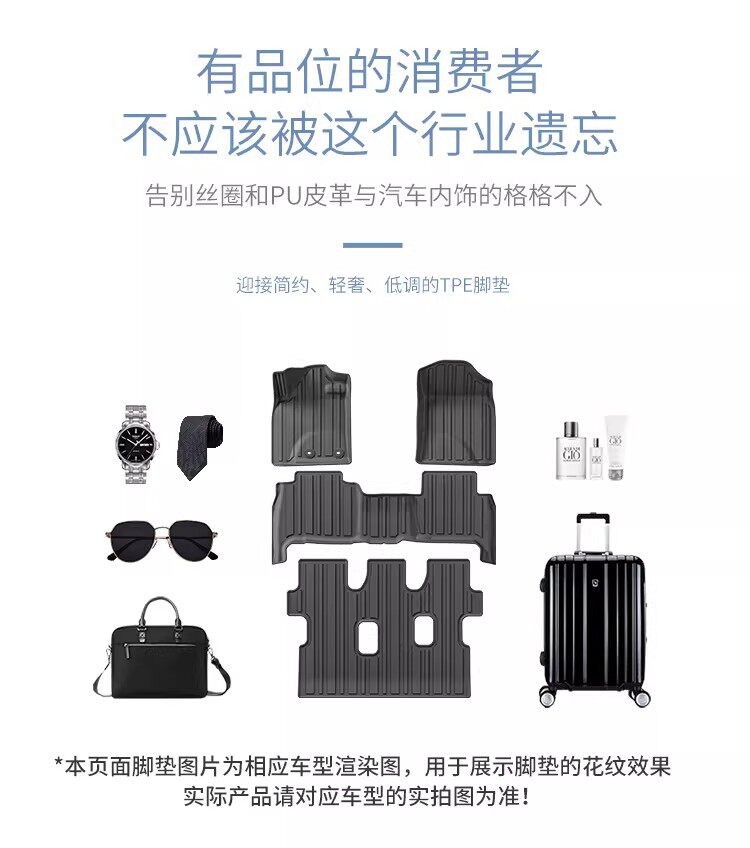 Suitable for Toyota Land Cruiser Lc200 Floor Mats Tpe Waterproof Trunk Mat Land Cruiser Car Accessories