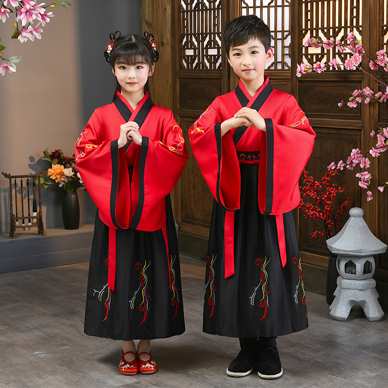 Children's Hanfu Chinese costume boy's ancient costume children's girl's three-character Sutra disciples elementary school student opening ceremony performance costume