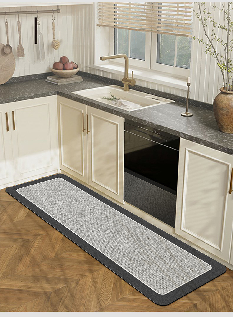Tappetino da cucina moderno, semplice, lavabile, resistente allo sporco, assorbente, antiscivolo, assorbente per pavimenti oleosi, lavabile e gratuito._voghion.com