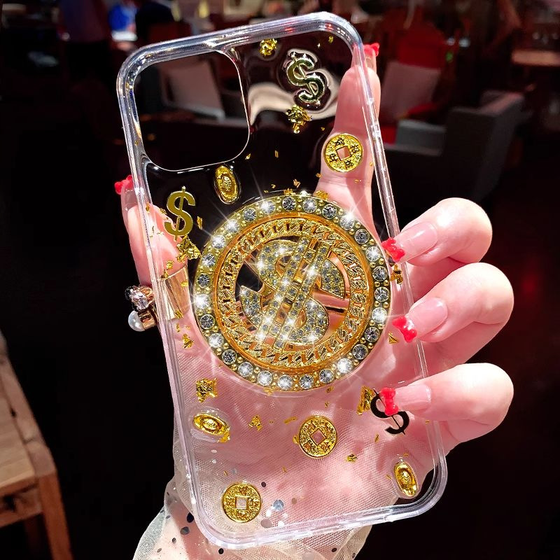 Three-Dimensional Dollar Spinner Suitable for Apple 17 Pro Max Phone Case iPhone 16 Plus Protective Cover 14 Premium 15