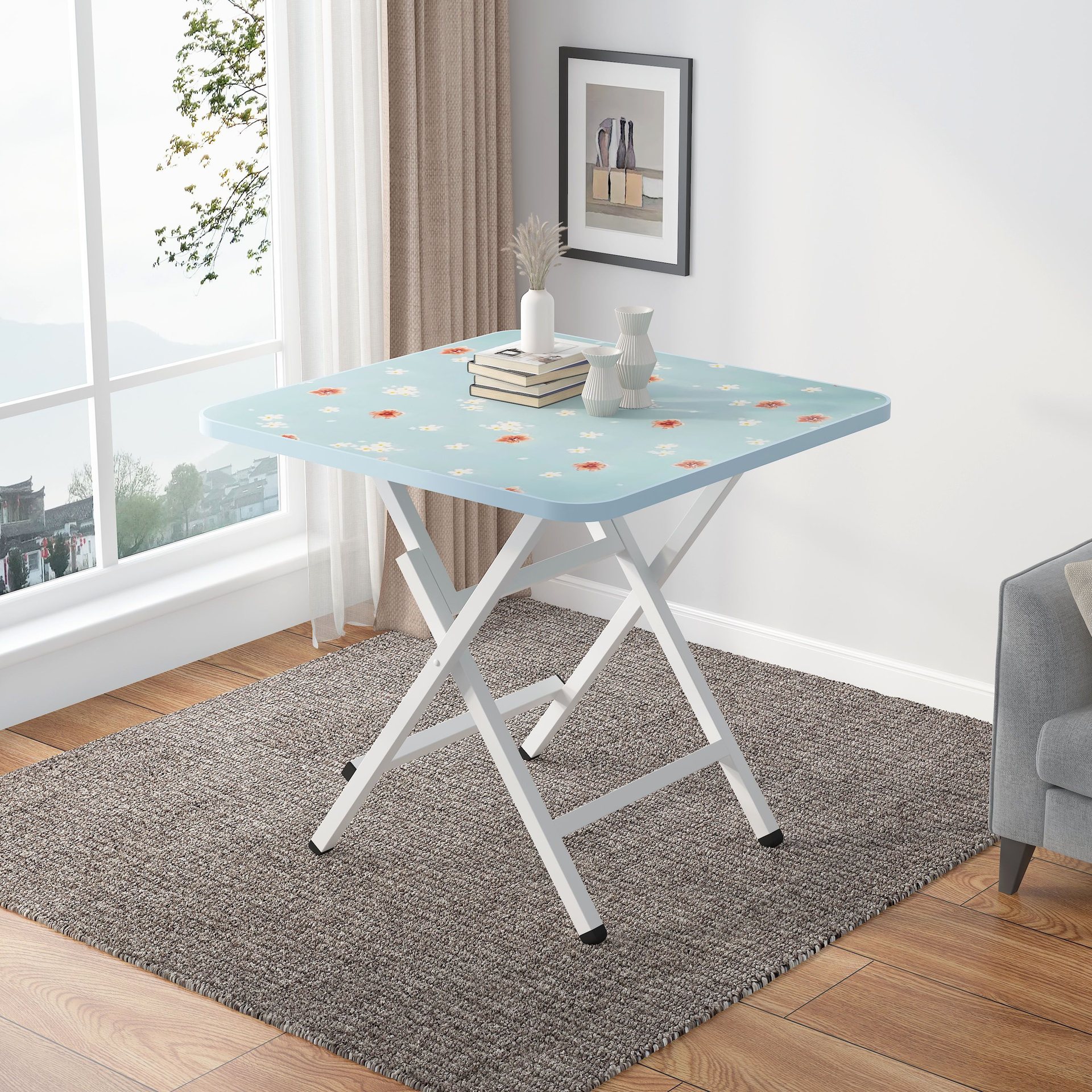 Mesa plegable alquiler de alquiler de mesa de comedor al aire libre portátil mesa de estand simple mesa de comedor casera mesa cuadrada