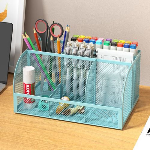 Creative Combination Desk Organizer, Iron Mesh Pen Holder, Office Fashion Student Desktop Stationery Storage, Zhao Zhiheng