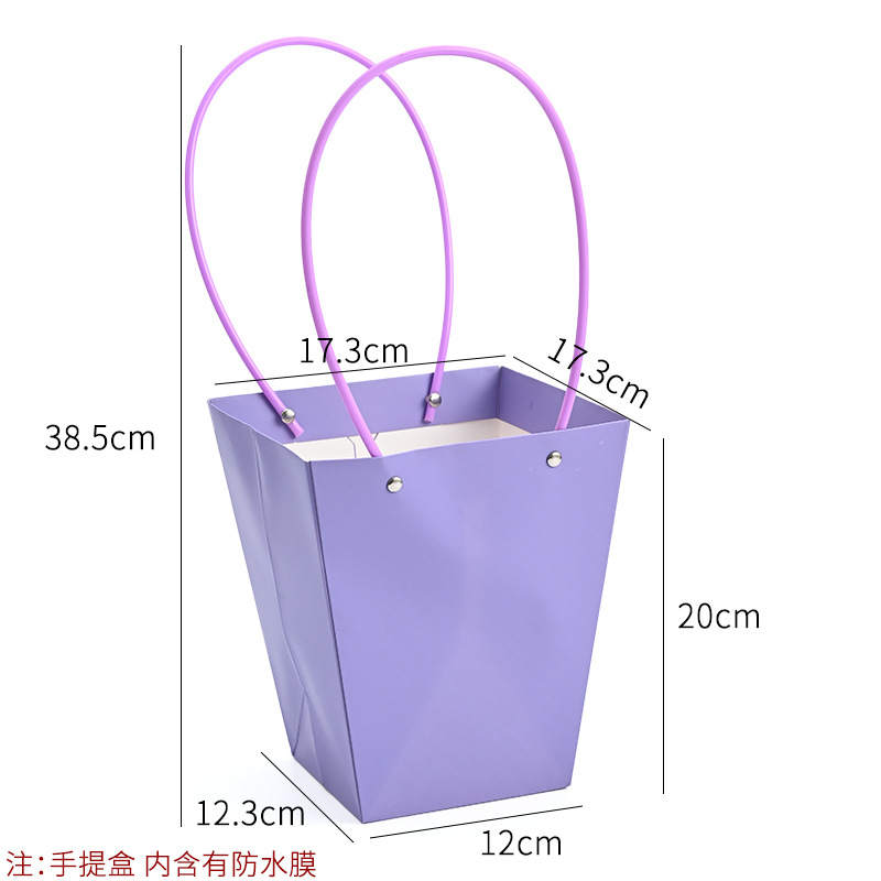 Bolso especial transfronterizo para flores, descuento al por mayor, bolsa trapezoidal de papel kraft impermeable, bolsa de embalaje de regalo, bolsa de ramo