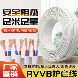 白色铜包铝RVVB护套线 2芯1 1.5 2.5平方家用电线软线护套铝芯线