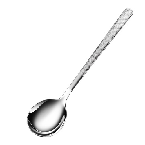 Stylish high-quality stainless steel dining spoon with hammered pattern, suitable for home and Western cuisine, ideal for food and soup.