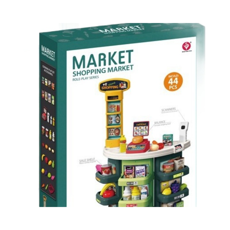 Cocina infantil utensilios de cocina juguetes de cocina mesa de trabajo mesa de comida rápida supermercado quiosco de venta carrito de compras caja registradora