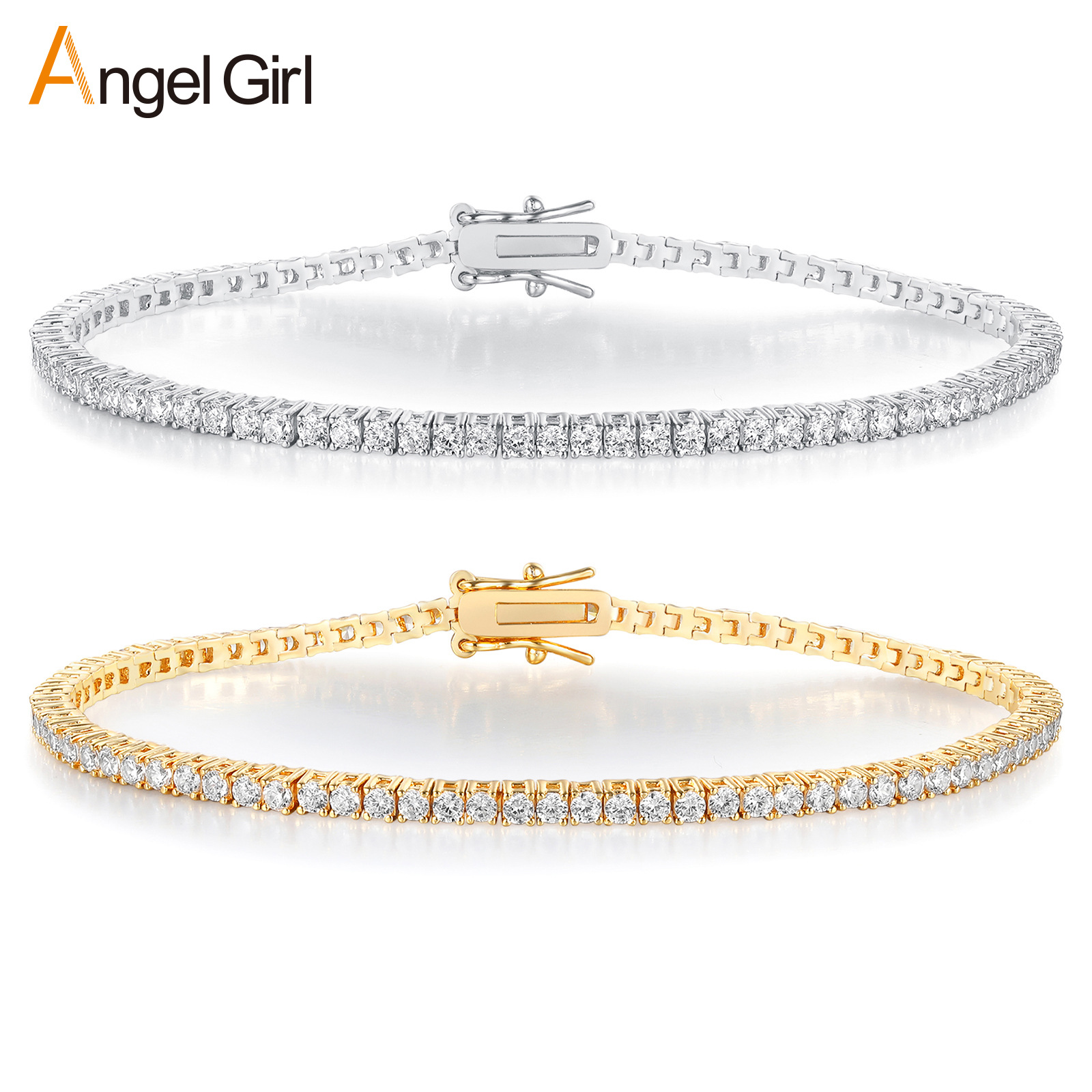 Tennis fashionable design bracelet with zircon