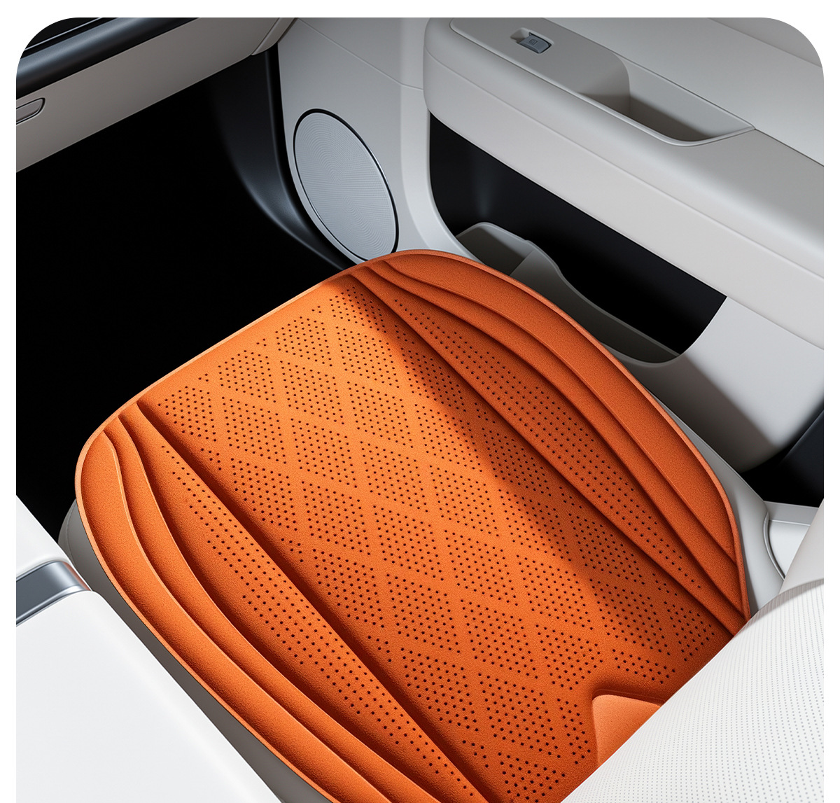 Suede perforated car seat cushion, breathable and non-slip, with a light luxury and high-end feel, suitable for all seasons
