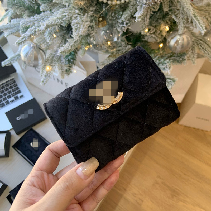 counter vip christmas courtesy velvet card bag xiangjia rhinestone wallet with gift box