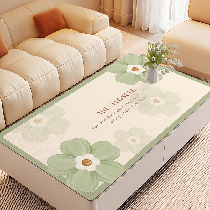 Coffee Table Mat Tablecloth Waterproof, Oil-Proof, Anti-Scalding, No-Wash Dining Table Mat, Living Room Coffee Table, Dining Table, Tv Cabinet Desktop Protection Mat