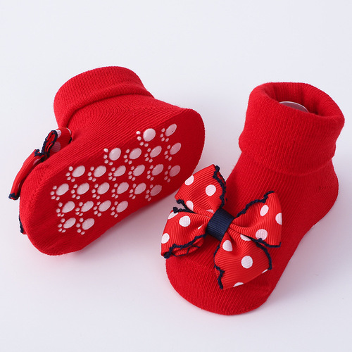  New Newborn Children's Socks and Headband Set 0-6-12 Dot Glue Floor Socks Hundred Days and Full Moon Ornaments