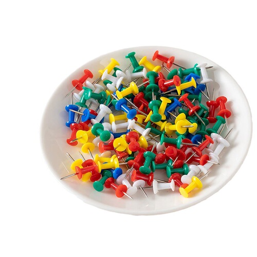 Supply of colored I-shaped nails for kindergarten painting cork board thumbtacks fixed pins and transparent I-shaped nails