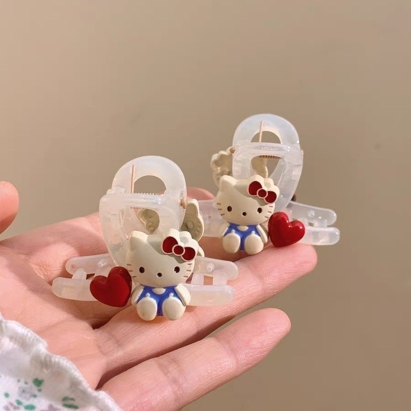 かわいい kt 猫愛小さなクリップ絶妙なブロークンヘア前髪クリップヘッドバンド 2025 新しいトップクリップハーフタイヘアピンヘアピン|undefined