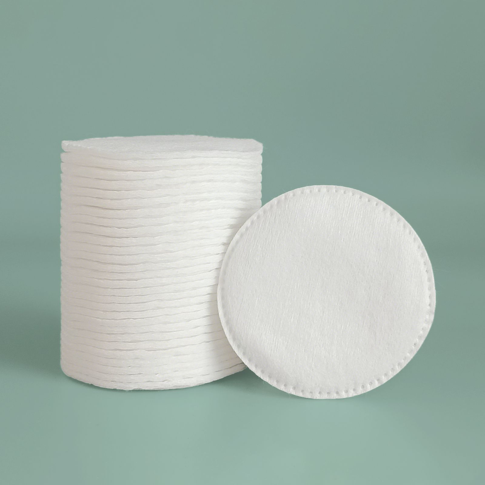 Algodón redondo desechable doble cara engrosamiento facial limpieza redonda desmaquillante hoja de algodón grueso acolchado de tres capas 50 piezas