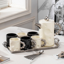 陶瓷水杯套装家用客厅轻奢现代高级感水具北欧奶油风茶杯茶具礼盒