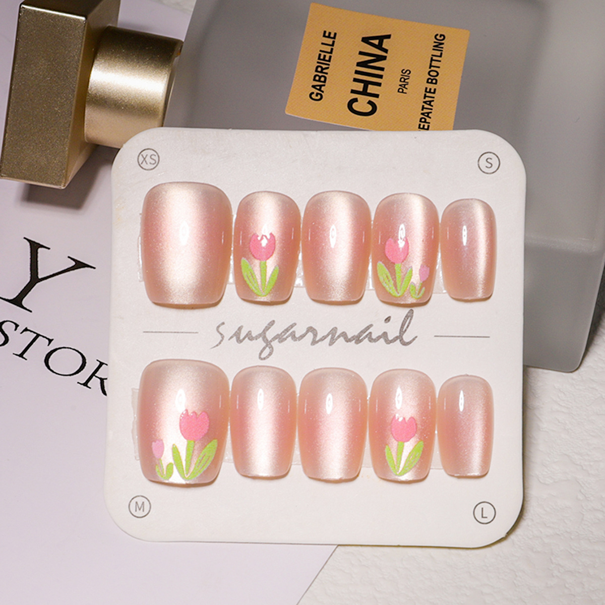 Manicure nuevo cristal ojo de gato usar uñas de alta calidad manuales manicure piezas de 10 piezas empaquetadas decodificación usar uñas al por mayor