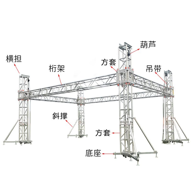 Foshan fábrica directa sistema de elevación truss de aleación de aluminio truss de aluminio marco de pestillo