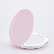 现货跨境爆款便携式美妆学生礼品方便携带口袋袖珍LED化妆镜圆形