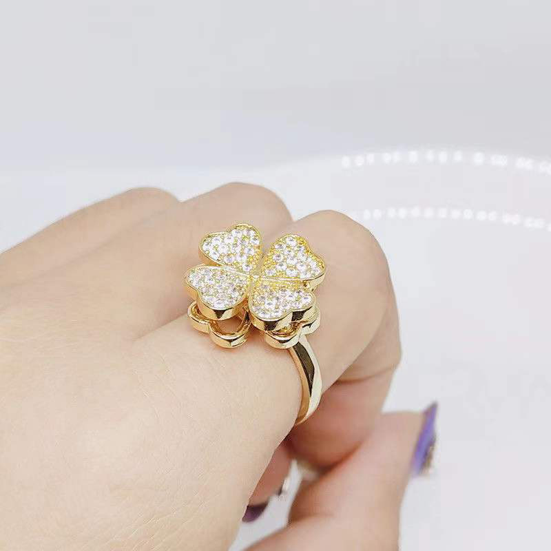 Simple Style Commute Flower Copper Zircon Rings In Bulk display picture 2