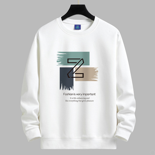 Men's Loose Fit Round Neck Sweatshirt, Thin Version, Autumn Style, National Trend, Couple Style, Student Long Sleeve Fashion Top