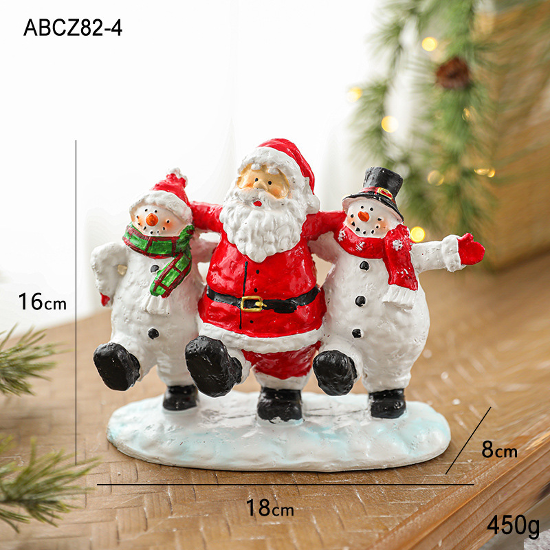 新しいアイデアクリスマスプレゼント置物クリスマス装飾樹脂サンタクロース人形デスクトップ芸術品置物|undefined