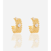 2022夏季新款高級感方形銅鑲鋯耳釘韓國氣質小眾設計感耳飾耳釘女