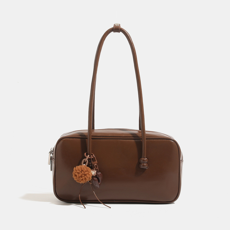 Boston Bowling Bag Women's 2025 New High-End Red Wedding Bridal Bag Large Capacity Single Shoulder Armpit Bag