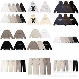 跨境外贸潮牌FOG经典款字母印花男女高街宽松休闲连帽卫衣套装潮