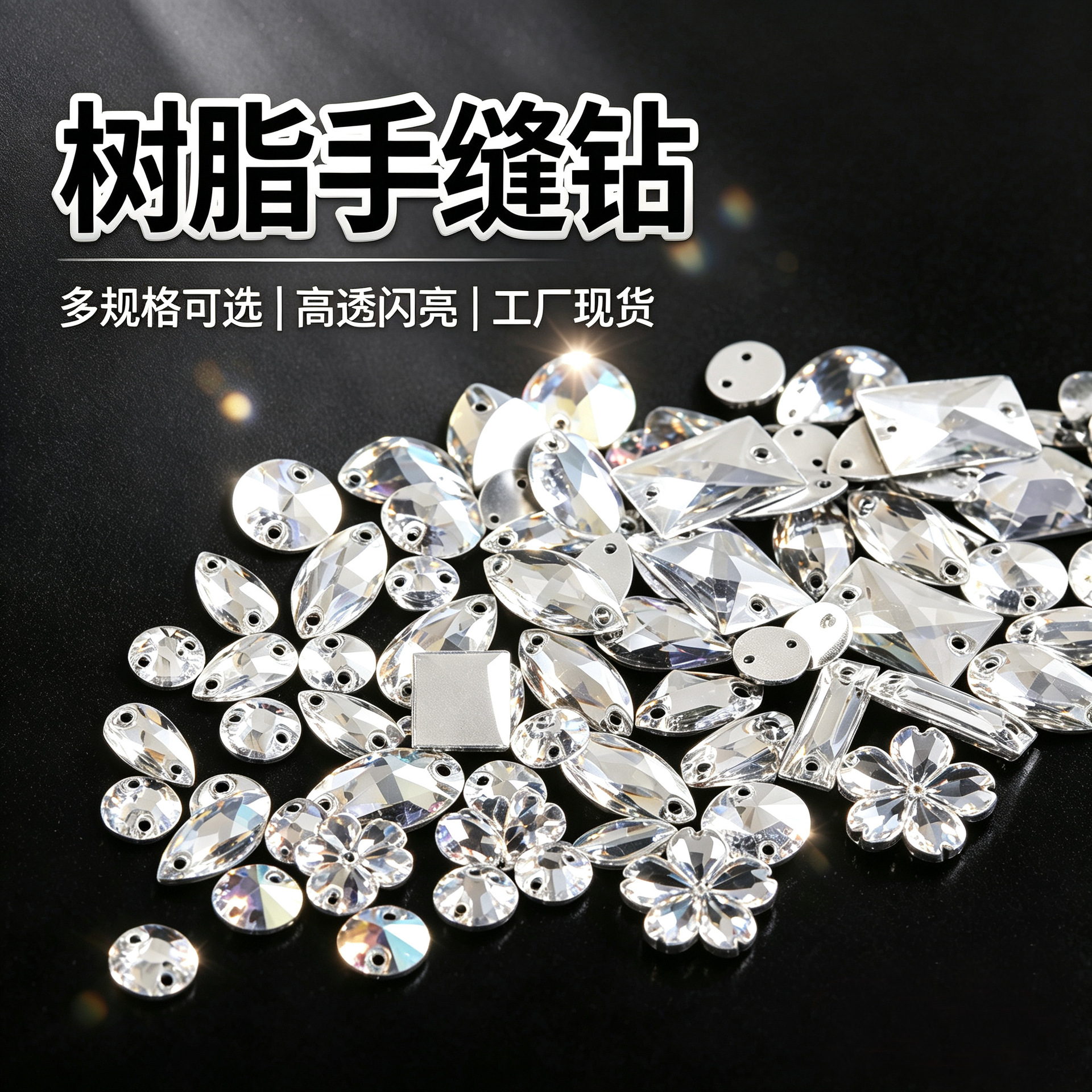 Resin hand-sewn rhinestones in mixed sizes and dimensions for DIY clothing, wedding dresses, accessories, packaged in bags, Buzz Lightyear pearl bows