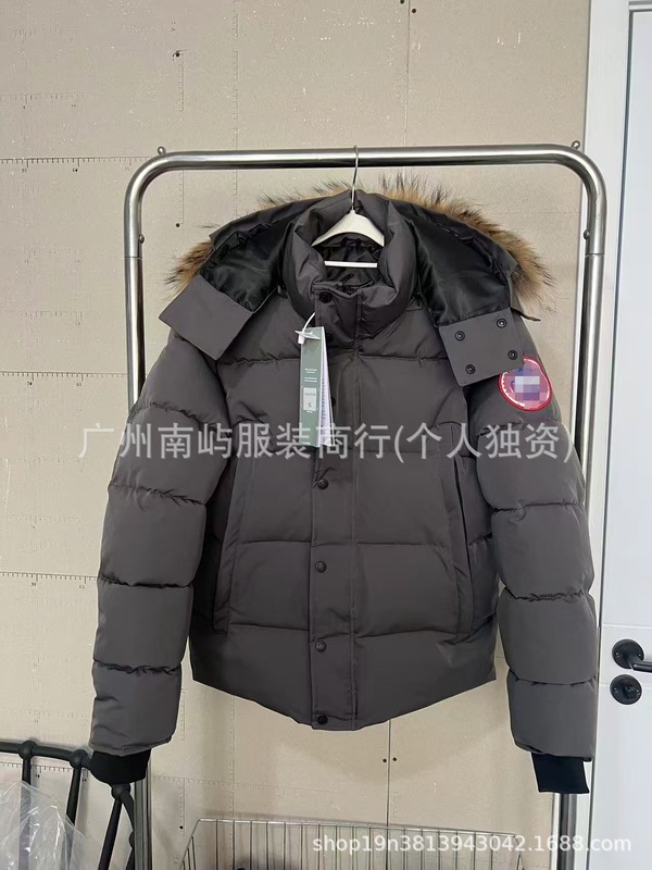 外贸高端鹅家毛领大口袋男女同款派克棉服户外加厚保暖中长款外套|undefined