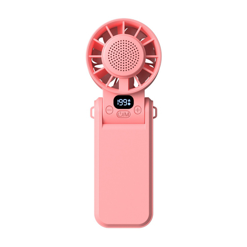 氷湿布ファンハンドヘルド折りたたみ式首吊りデジタルディスプレイ Bluetooth スピーカー高速小型ファン|undefined