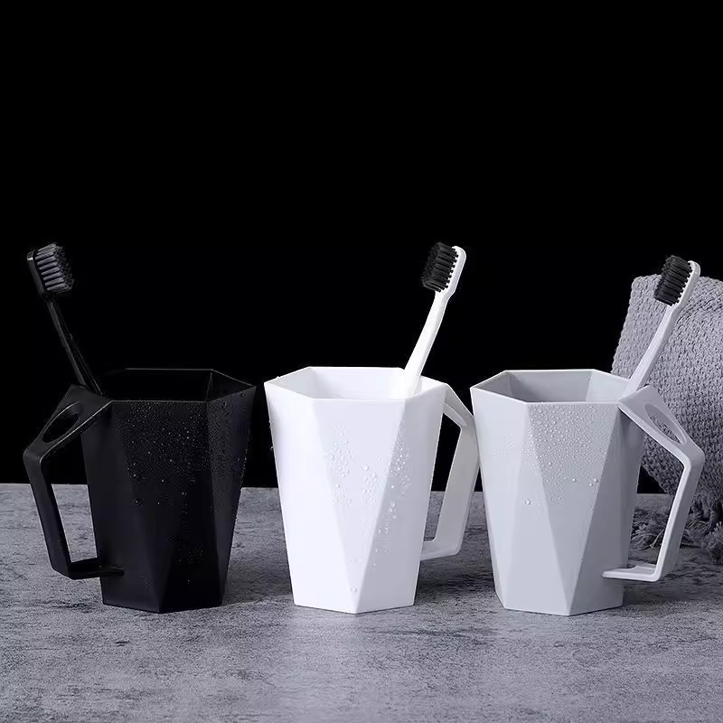 Diamond-shaped Toothbrush High-value Wash Mouthwash Cup, High-end Simple Design Home Use, Suitable For Couples And_voghion.com