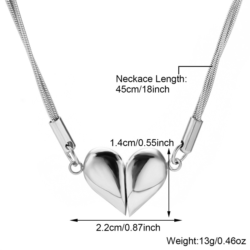 17g Weight Pendant Necklace Classification 1 Piece Quantity Holiday Occasion Stainless Steel, Titanium Steel Material Heart Shape Pattern Women's Gender Plating Design Cute, Sweet Style Heart Shape Stainless Steel Titanium Steel Cute Sweet Pendant Necklace 3