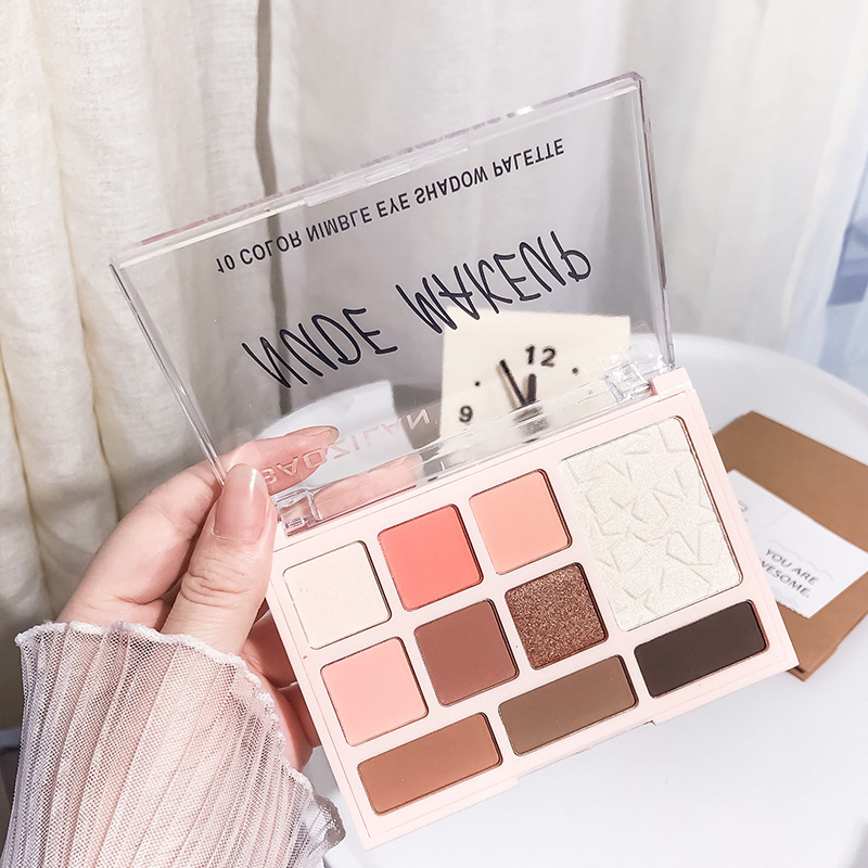 BZL paleta de sombras de ojos de diez colores color té con leche color tierra nacarado mate fácil de colorear maquillaje para principiantes sombra de ojos transfronteriza ins