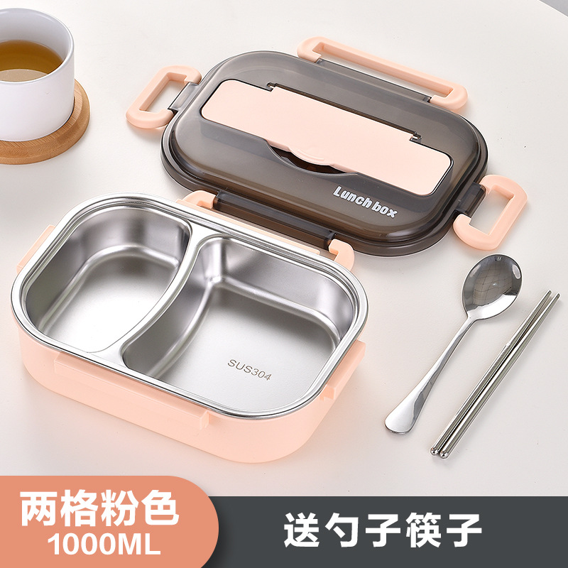Caja de almuerzo aislada de acero inoxidable 304 para estudiantes de la escuela primaria grado alimenticio compartimento de los niños lonchera trabajador de oficina